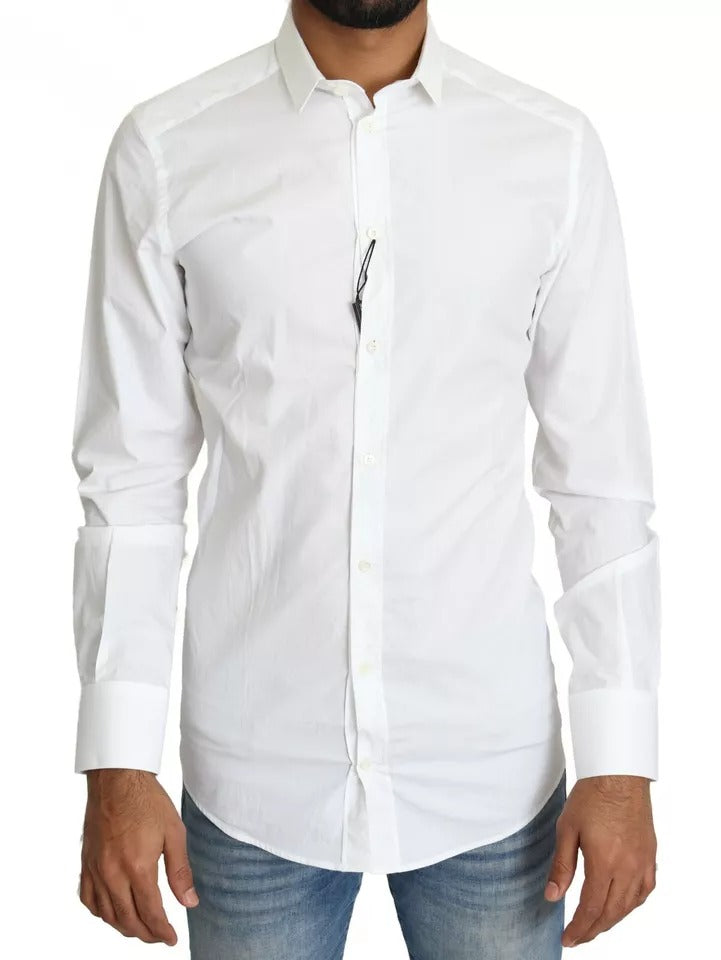 Dolce & Gabbana White Cotton Top GOLD Shirt